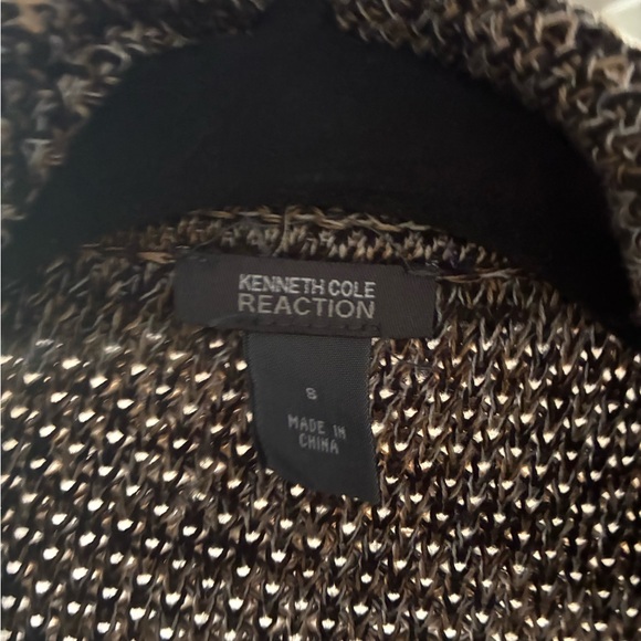 Kenneth Cole Reaction tweed layer brown Open-Front Cardigan small - Picture 2 of 2
